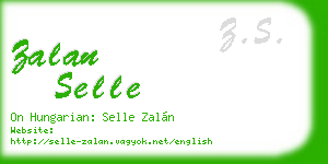 zalan selle business card